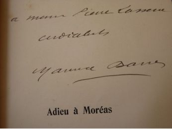 BARRES : Adieu à Moréas - Signiert, Erste Ausgabe - Edition-Originale.com