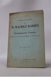 BARRES : Discours de M. Maurice Barrès sur l'enseignement primaire - First edition - Edition-Originale.com