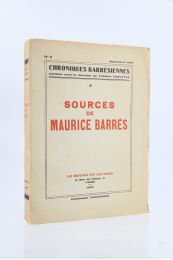 BARRES : Sources de Maurice Barrès - Edition Originale - Edition-Originale.com