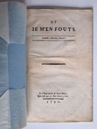 BART : Et je m'en fouts. Liberté, libertas, foutre ! - First edition - Edition-Originale.com