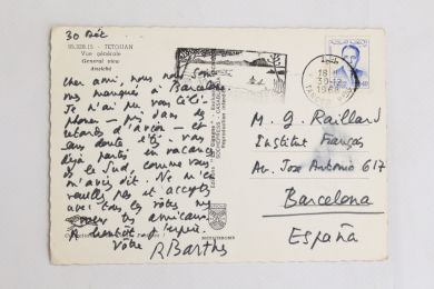 BARTHES : Carte postale autographe signée adressée à Georges Raillard - Libro autografato, Prima edizione - Edition-Originale.com
