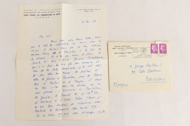 BARTHES : Lettre autographe signée à Georges Raillard - Signed book, First edition - Edition-Originale.com
