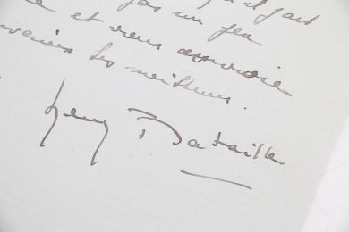 BATAILLE : Admirative lettre autographe signée adressée à Pierre Louÿs qui évoque aussi les écrivains tombés au champ d'honneur de la Grande Guerre : 