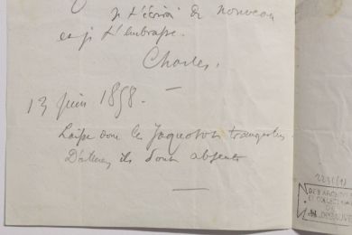 BAUDELAIRE : Lettre autographe signée adressée à sa mère : « Tu sais cependant bien que ma destinée est mauvaise. » - Autographe, Edition Originale - Edition-Originale.com