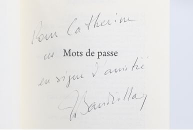 BAUDRILLARD : Mots de passe - Autographe, Edition Originale - Edition-Originale.com