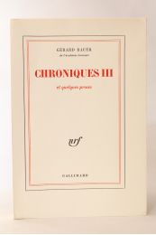 BAUER : Chroniques III - First edition - Edition-Originale.com