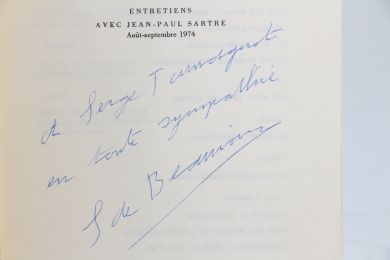 BEAUVOIR : La cérémonie des adieux suivi de Entretiens avec Jean-Paul Sartre Août-Décembre 1974 - Autographe, Edition Originale - Edition-Originale.com