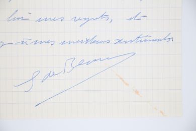 BEAUVOIR : Lettre autographe signée adressée à Antoinette Boulesteix - Autographe, Edition Originale - Edition-Originale.com