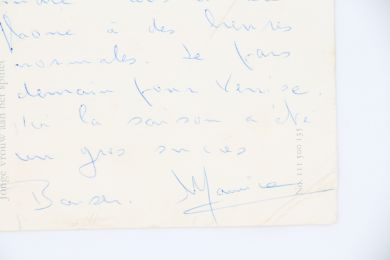 BEJART : Carte postale autographe signée adressée à André-Philippe Hersin :