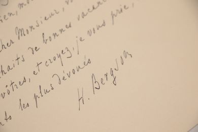 BERGSON : Lettre autographe datée et signée à propos de l'alimentation en chauffage de l'immeuble dans lequel il est locataire - Autographe, Edition Originale - Edition-Originale.com