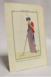 Costumes parisiens. Robe de linon rayé avec petite veste de faille souple (pl.95, Journal des Dames et des Modes, 1913 n°40) - Erste Ausgabe - Edition-Originale.com
