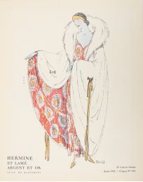 BIANCHINI-FERIER : Hermine et lamé argent et or, tissu de Bianchini (Croquis N°VIII, La Gazette du Bon ton, 1922 n°9) - First edition - Edition-Originale.com