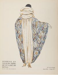 BIANCHINI-FERIER : Hermine et velours imprimé et lamé de métal, tissu de Bianchini (Croquis N°I, La Gazette du Bon ton, 1922 n°9) - Edition Originale - Edition-Originale.com