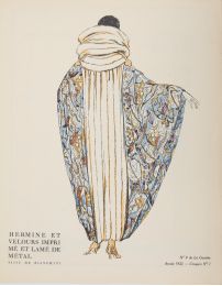 BIANCHINI-FERIER : Hermine et velours imprimé et lamé de métal, tissu de Bianchini (Croquis N°I, La Gazette du Bon ton, 1922 n°9) - Prima edizione - Edition-Originale.com