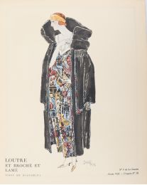 BIANCHINI-FERIER : Loutre et broché et lamé, tissu de Bianchini (Croquis N°III, La Gazette du Bon ton, 1922 n°9) - Prima edizione - Edition-Originale.com