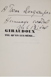 BIDAL : Giraudoux tel qu'en lui-même - Autographe, Edition Originale - Edition-Originale.com