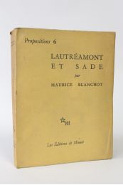 BLANCHOT : Lautréamont et Sade - Prima edizione - Edition-Originale.com