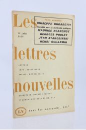 BLANCHOT : Les lettres nouvelles N°17 de la 7ème année - Erste Ausgabe - Edition-Originale.com