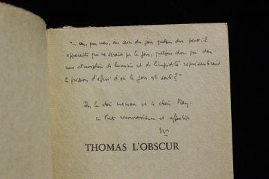 BLANCHOT : Thomas l'obscur - Autographe, Edition Originale - Edition-Originale.com