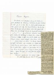 BLONDIN : Lettre manuscrite inédite très cochonne adressée à son meilleur ami Roger Nimier depuis Réalmont (Tarn) : 