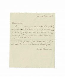 BLUM : Lettre autographe signée adressée à Louis Artus - Signiert, Erste Ausgabe - Edition-Originale.com