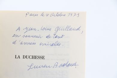 BODARD : La Duchesse - Autographe, Edition Originale - Edition-Originale.com