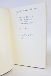 BONNEFOY : Début et fin de la neige suivi de Là où retombe la flèche - Signed book, First edition - Edition-Originale.com