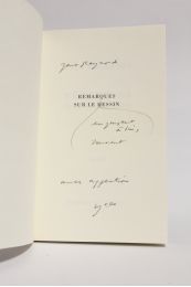 BONNEFOY : Remarques sur le dessin - Libro autografato, Prima edizione - Edition-Originale.com