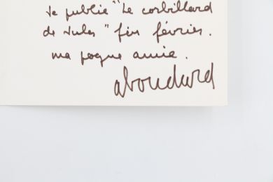 BOUDARD : Carte de voeux adressée à son grand ami le journaliste bruxellois, également grand ami et biographe de Georges Brassens, André Tillieu - Signed book, First edition - Edition-Originale.com