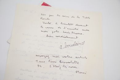 BOUDARD : La première lettre manuscrite adressée par Alphonse Boudard à son grand ami André Tillieu, grand ami et biographe de Georges Brassens - Signiert, Erste Ausgabe - Edition-Originale.com