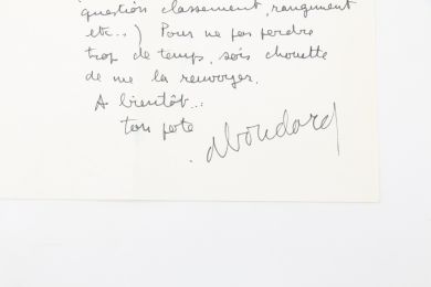 BOUDARD : Lettre manuscrite adressée par Alphonse Boudard à son grand ami le journaliste bruxellois, également grand ami et biographe de Georges Brassens, André Tillieu : 
