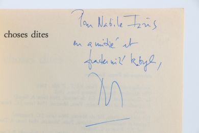BOURDIEU : Choses dites - Autographe, Edition Originale - Edition-Originale.com