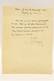 BOURGES : Lettre autographe signée d'Elémir Bourges  - Signiert, Erste Ausgabe - Edition-Originale.com