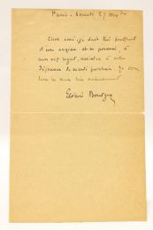 BOURGES : Lettre autographe signée d'Elémir Bourges  - Signed book, First edition - Edition-Originale.com