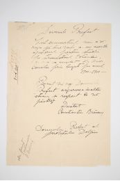 BRANCUSI : Deux lettres autographes signées adressées au Préfet du département de Dolj - Libro autografato, Prima edizione - Edition-Originale.com