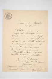 BRANCUSI : Lettre autographe signée adressée au Ministère roumain des cultes - Signiert, Erste Ausgabe - Edition-Originale.com