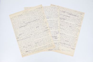 BRETON : Manuscrit autographe signé complet du discours prononcé le 22 février 1952 à la salle Wagram en faveur des condamnés à mort espagnols - Signiert, Erste Ausgabe - Edition-Originale.com