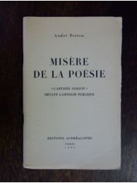 BRETON : Misère de la poésie - Edition Originale - Edition-Originale.com