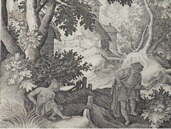 Praetereunt aegrum que sacerdos, atque leuita. (Luce 10.31.). Gravure originale du XVIIe siècle - First edition - Edition-Originale.com