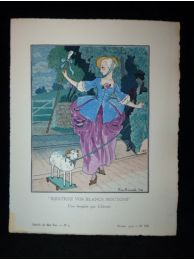 Rentrez vos blancs moutons. Une bergère par Chéruit. (La Gazette du Bon ton, n°4, Année 1913 -  Planche VIII ) - Edition Originale - Edition-Originale.com