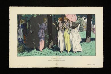 L'indiscrète. Robes de garden-party de Chéruit. (La Gazette du Bon ton, n°6. Juin 1914  - Planche 59: ) - Edition Originale - Edition-Originale.com