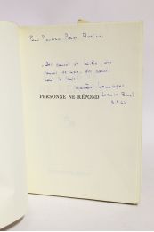 BRUEL : Personne ne répond - Signed book, First edition - Edition-Originale.com
