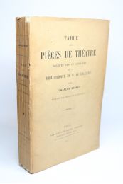 BRUNET : Table des pièces de théâtre décrites dans le catalogue de la bibliothèque de M. de Soleinne - Edition Originale - Edition-Originale.com