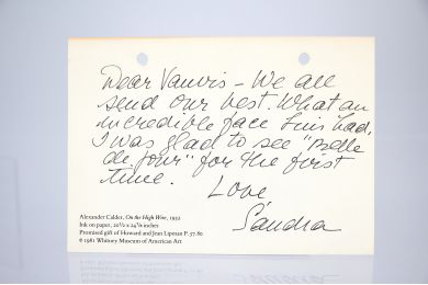 CALDER : Carte postale autographe signée adressée à Juan Luis Buñuel - Libro autografato, Prima edizione - Edition-Originale.com
