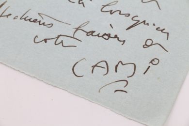 CAMI : Lettre autographe signée adressée à son ami Carlo Rim s'excusant de pas être présent à la fête organisée pour ses 30 ans : 