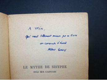 CAMUS : Le mythe de Sisyphe - Autographe, Edition Originale - Edition-Originale.com