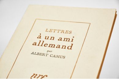 CAMUS : Lettres à un ami allemand - Erste Ausgabe - Edition-Originale.com
