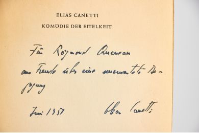 CANETTI  : Komödie der Eitelkeit - Libro autografato, Prima edizione - Edition-Originale.com