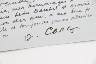 CARCO : Lettre autographe datée et signée à Léon Daudet à propos d'une conférence qu'il donne à Lyon sur la poésie de Paris - Signed book, First edition - Edition-Originale.com