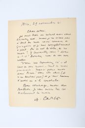 CARCO : Lettre autographe signée de Francis Carco à Roger Rabiniaux - Autographe, Edition Originale - Edition-Originale.com